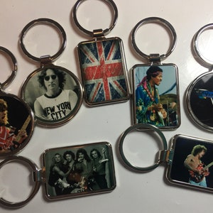 Keychain, Metal Keychain, Key Fob, Round Keychain, Decorative Keychain, Rock N Roll Keychain, Rock Keychain, Music Keychain