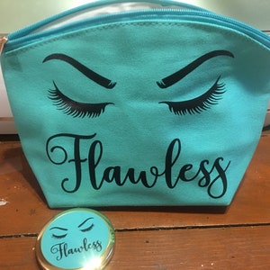 Makeup Bag, Cosmetic Bag, Bag, Toiletry Bag, Bridesmaid Gift, Girlfriend Gift, Travel Case, Makeup Bag Compact Set, MIrror Compact