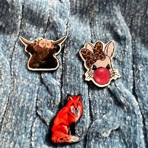 Shrink Plastic Pin, Fun Shrink Pin, Pins, Shrink Pin, Shrink Plastic,Animal Pin