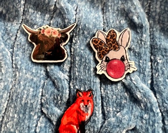 Shrink Plastic Pin, Fun Shrink Pin, Pins, Shrink Pin, Shrink Plastic,Animal Pin