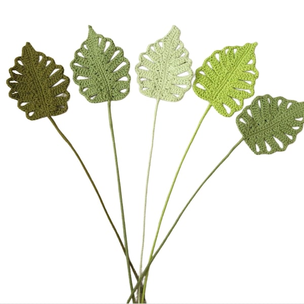 Crochet Monstera Leaf Pattern PDF – Easy Step-by-Step  Video Tutorial – Instant Download – DIY Floral Applique