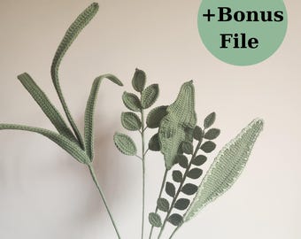 Crochet Leaf Pattern PDF – Easy Step-by-Step Tutorial – Instant Download – DIY Floral Applique