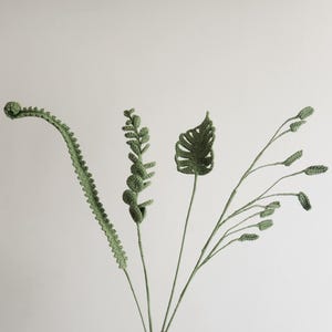 Crochet Leaf Pattern PDF: Monstera, Eucalyptus, Oat Grass (Video Tutorial Included)