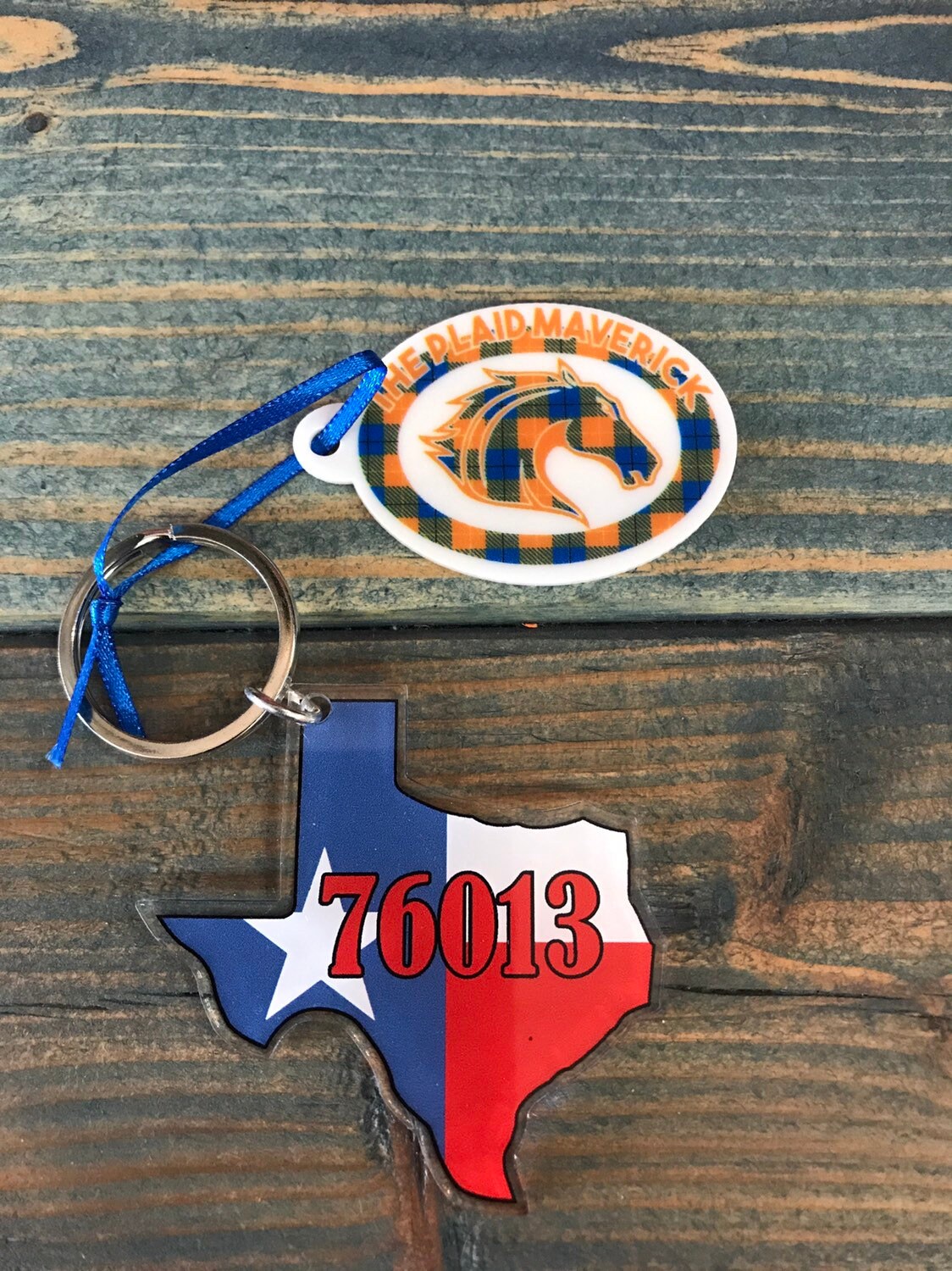 Texas key chain with state flag Etsy