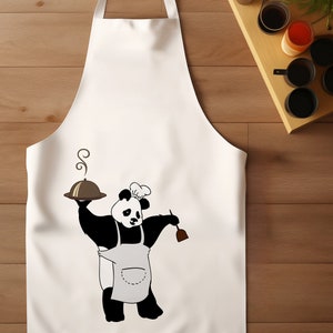 Cooking Panda, Cooking Apron, Chef Aprons, Kitchen Gift for Him, Funny Cooking Apron, Cooking apron