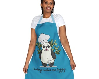 Cooking Panda, Cooking Apron, Chef Aprons, Kitchen Gift for Him, Funny Cooking Apron, Pink cooking apron