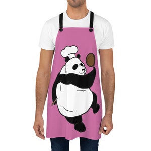 Cooking Panda, Panda Apron, Chef Apron, Kitchen Gift for Him, Funny Cooking Apron, Panda Play Kitchen Accessory, Apron Gift Panda Lover image 1