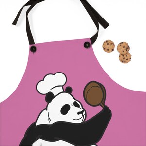 Cooking Panda, Panda Apron, Chef Apron, Kitchen Gift for Him, Funny Cooking Apron, Panda Play Kitchen Accessory, Apron Gift Panda Lover image 3