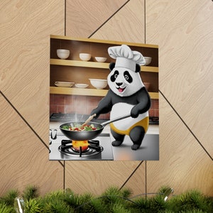 Panda Wall Decor, Panda Chief, Panda Home Decor Wall Art, Gifts for Animal Lovers, Living Room Decor Art, Hanging Art, Gift for Panda Lovers