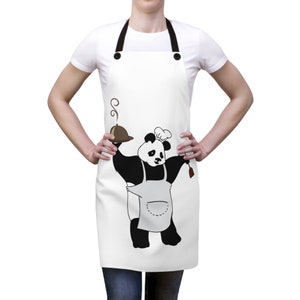 Cooking Panda, Panda Apron, Chef Apron, Kitchen Gift for Him, Funny Cooking Apron, Panda Play Kitchen Accessory, Apron Gift Panda Lover
