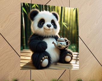 Panda, panda gift, panda print, panda wall art, panda lover, Tea Pot, panda art, animal lover, panda picture, Home Decor