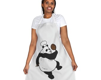 Cooking Panda, Cooking Apron, Chef Aprons, Kitchen Gift for Him, Funny Cooking Apron, Orange cooking apron