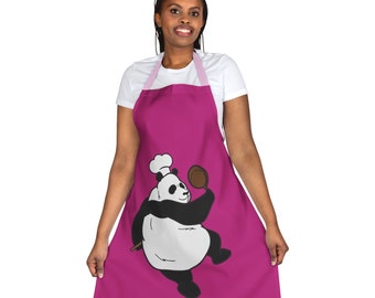 Cooking Panda, Cooking Apron, Chef Aprons, Kitchen Gift for Him, Funny Cooking Apron, Pink cooking apron