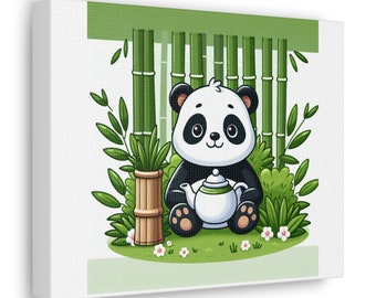 Panda Wall Decor, Funny Tea Pot, Panda Home Decor, Animal Decor, Panda Art, Living Room Decor, Panda Wall Hanging