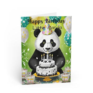 Panda Birthday Card, Greeting Card, Panda Art, Animal Lover, Panda Picture, Kids Birthday Card, Panda Happy Birthday Card, Panda Lover Gift