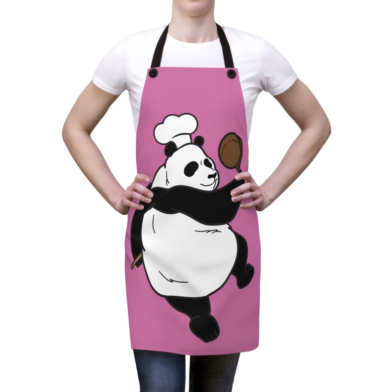 Cooking Panda, Panda Apron, Chef Apron, Kitchen Gift for Him, Funny Cooking Apron, Panda Play Kitchen Accessory, Apron Gift Panda Lover image 4