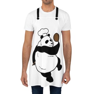 Cooking Panda, Panda Apron, Chef Apron, Kitchen Gift for Him, Funny Cooking Apron, Panda Play Kitchen Accessory, Apron Gift for Tennis Lover