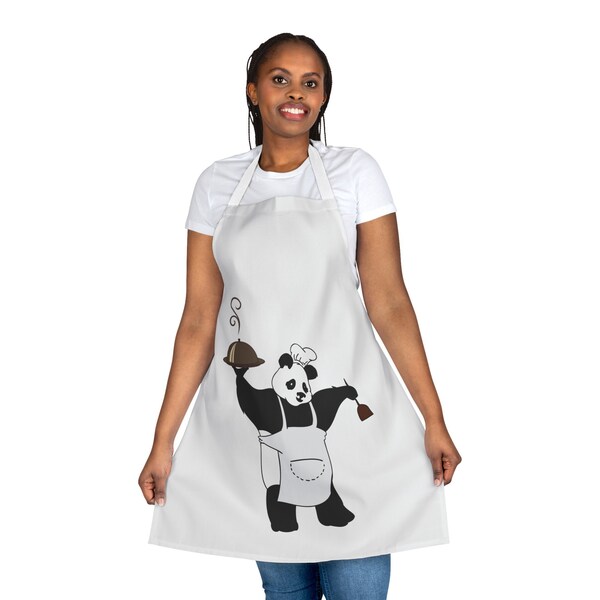 Cooking Panda, Cooking Apron, Chef Aprons, Kitchen Gift for Him, Funny Cooking Apron, Orange cooking apron
