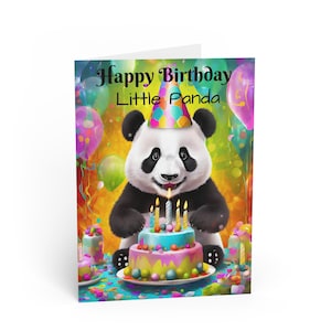 Panda Birthday Card, Greeting Card, Panda Art, Animal Lover, Panda Picture, Kids Birthday Card, Panda Happy Birthday Card, Panda Lover Gift