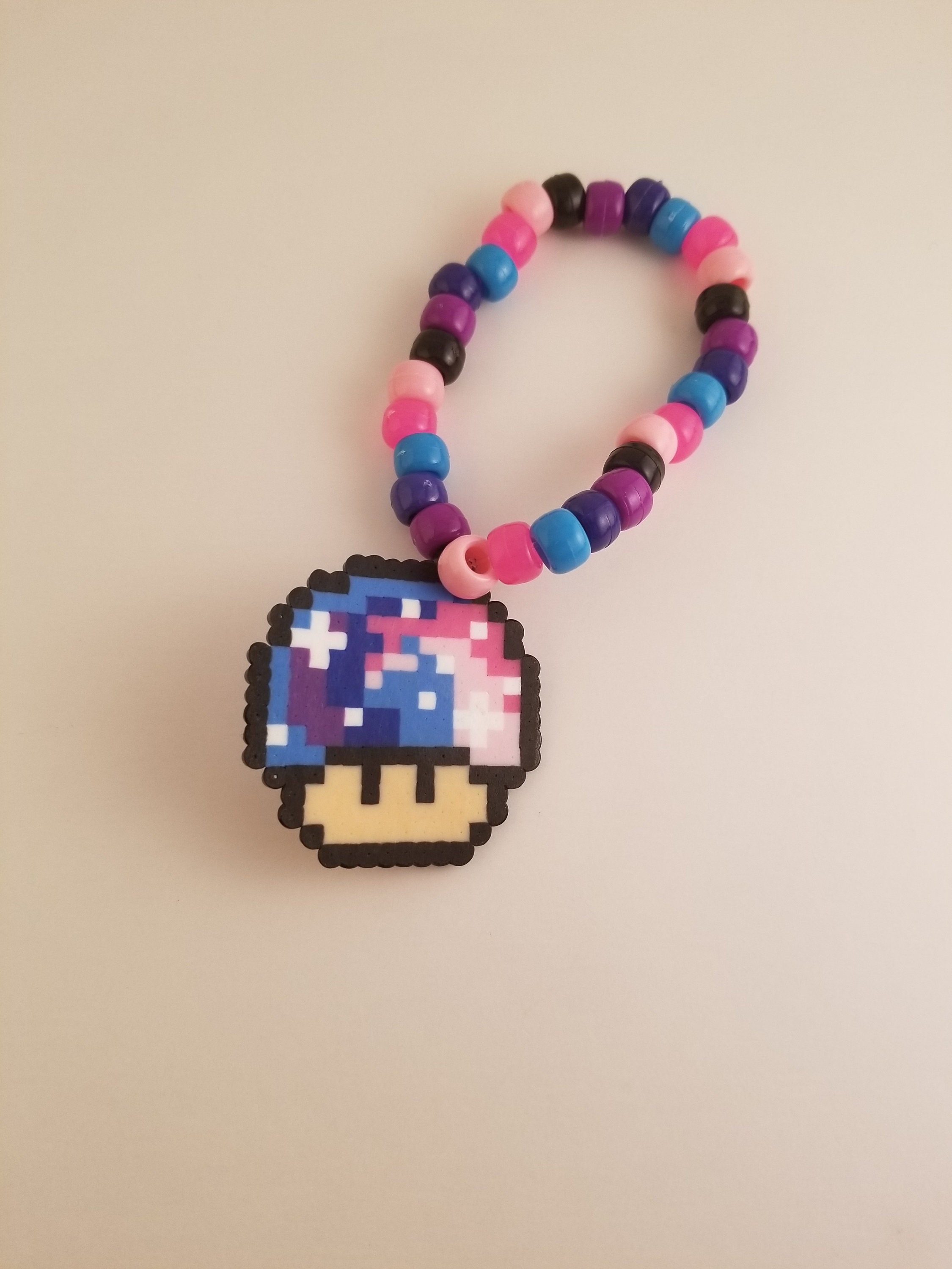 Trippy Mushroom Perler Charm Kandi Singles Bracelets Set of 4 Etsy