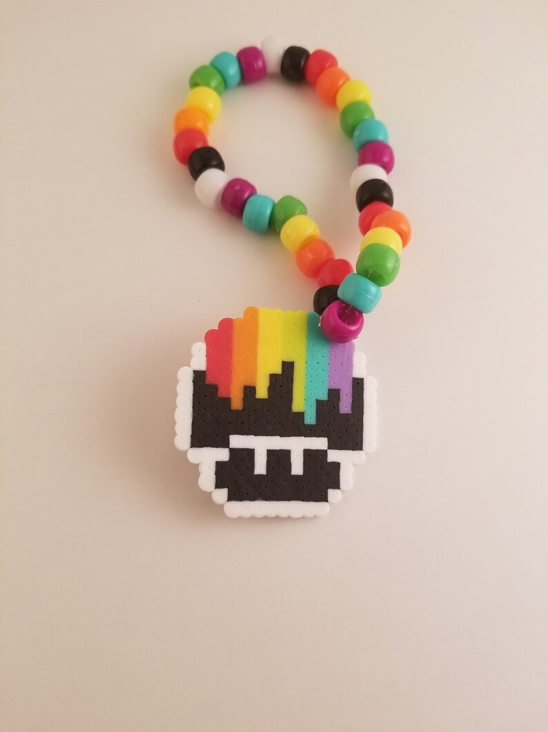 Trippy Mushroom Perler Charm Kandi Singles Bracelets Set of 4 Etsy