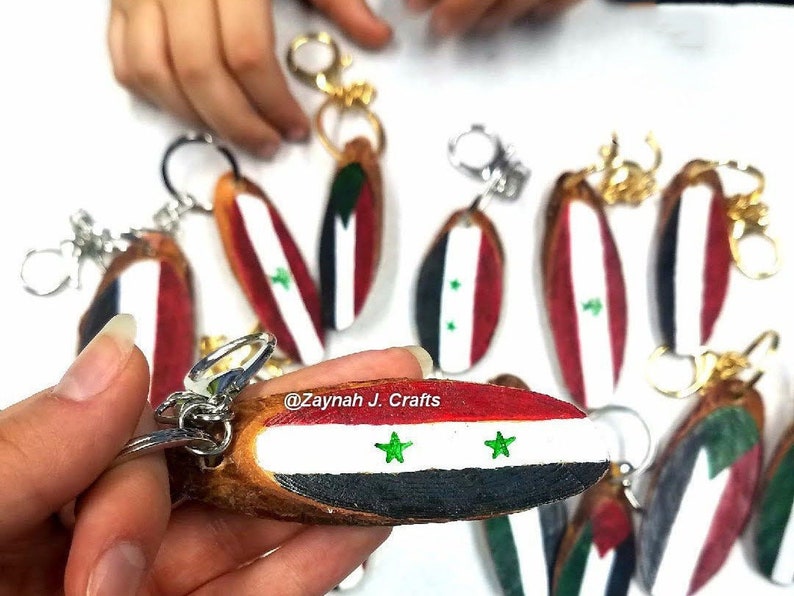 Syrian wooden keychainSyriawoodcustomized keychainArabMiddle EastcustomizedgiftsArab flagsflags