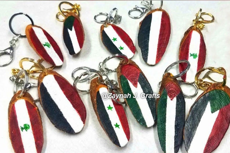 Syrian wooden keychainSyriawoodcustomized keychainArabMiddle EastcustomizedgiftsArab flagsflags