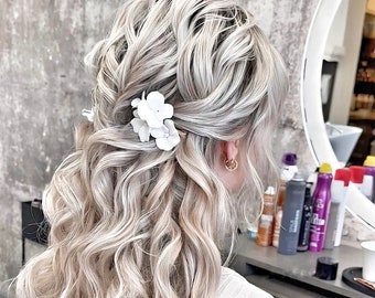 Accessori per capelli da sposa, Accessori per capelli da damigella d'onore nel Regno Unito, Forcine per capelli con perle per le spose, Forcine bianche per la sposa, Forcina per capelli con fiori per il matrimonio