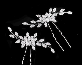 Haarnadel mit Zirkonia: Silbernes Haaraccessoire für die Hochzeit