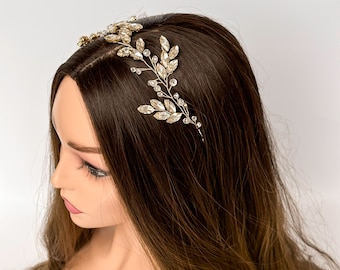 Bridal Hair Vine Silver Hair Accessories for Bride Gold Hair Vine Crystal Headpiece for Bride Wedding Hairpiece for Bridesmaid