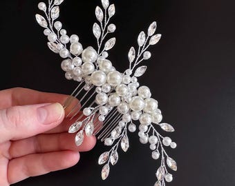 Pettine per capelli da sposa con perle: accessorio per capelli da sposa con cristalli