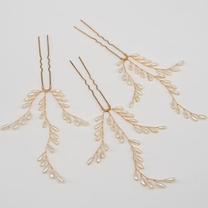Bridesmaid Hair Pins, Gold Pin for Brides and Bridesmaids, Bridal Hair Accessories, Mother of ...