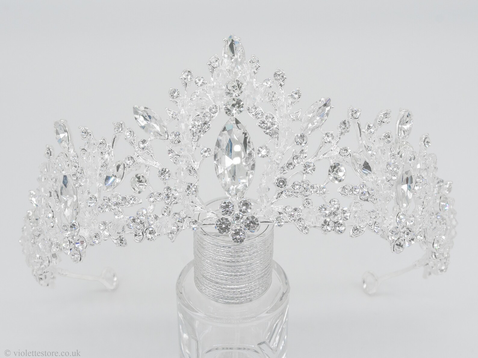 Silver Crystal Tiara Bridal Hair Accessories Wedding Hair Etsy UK