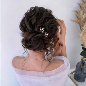 Accesorios para el cabello de dama de honor Horquillas para el cabello de dama de honor Horquillas para el cabello de boda Pieza para el cabello de boda Accesorios para el cabello de boda Postizo de novia imagen 4