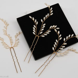 Bridesmaid Hair Pins, Gold Pin for Brides and Bridesmaids, Bridal Hair Accessories, Mother of ...