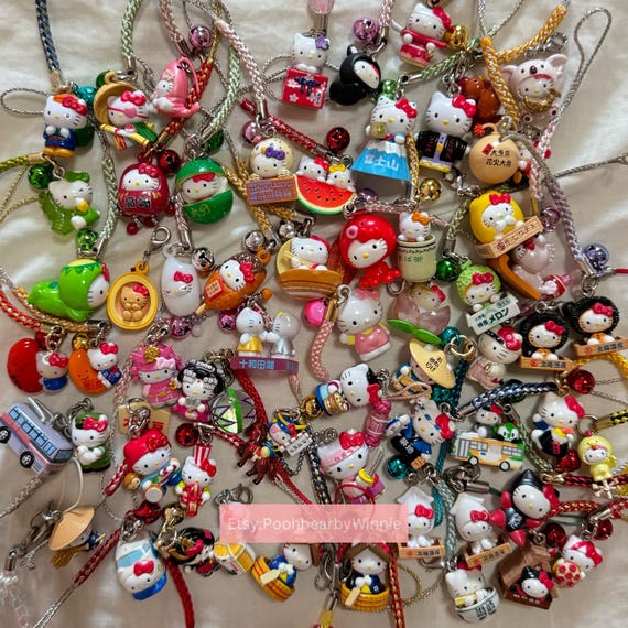 Hello Kitty Vintage Gotochi Random Design Trinket Charm Straps - Etsy