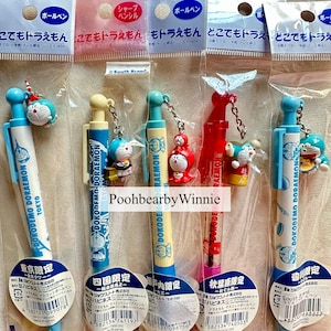 Doraemon Vintage Gotochi Kawaii Charm Keychain on Pen
