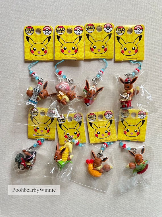 Vintage Pokemon Japan Gotochi Charm Phone Strap With Mini