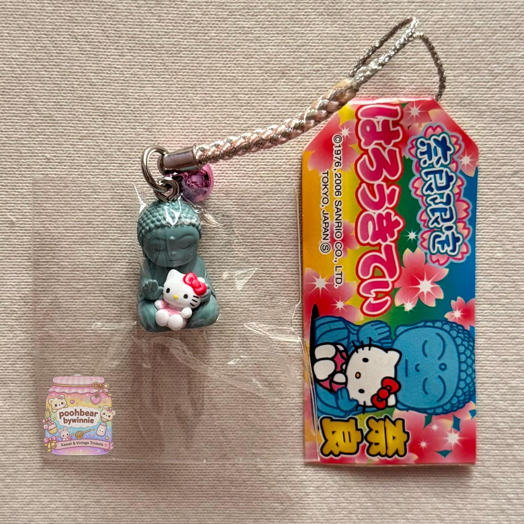 Hello Kitty Buddha Statue Holding HK 2006 Vintage Gotochi Charm