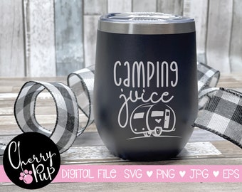 Camping Wine Svg Etsy
