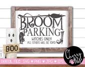 Broom Parking Halloween Digital File, SVG For Cricut, Instant Download, SVG For Halloween Sign, Halloween Decor, Witch Svg, SVG for Pillow