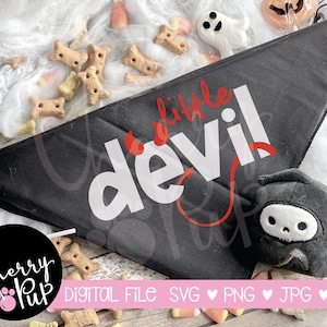 Bandana dla psa Little Devil SVG, pliki SVG dla Cricut, pliki PNG, natychmiastowe pobieranie, Bandana dla psa Halloween, plik do cięcia, plik do sublimacji