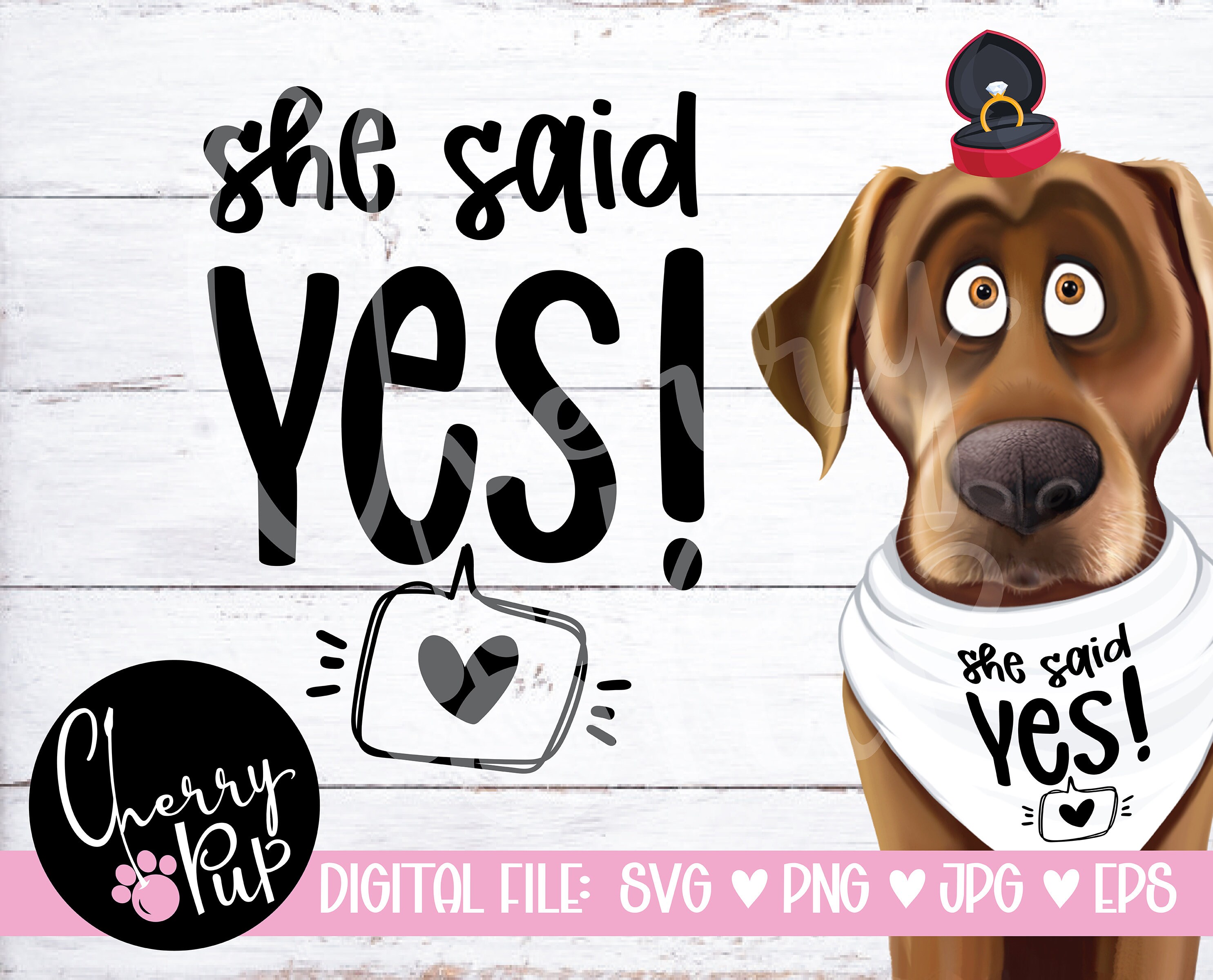 She Said Yes Digital Download Dog Bandana SVG, Engagement Dog Bandana, SVG  for Cricut, SVG for Dog Bandana, Instant Download, Dog Lover Gift - Etsy