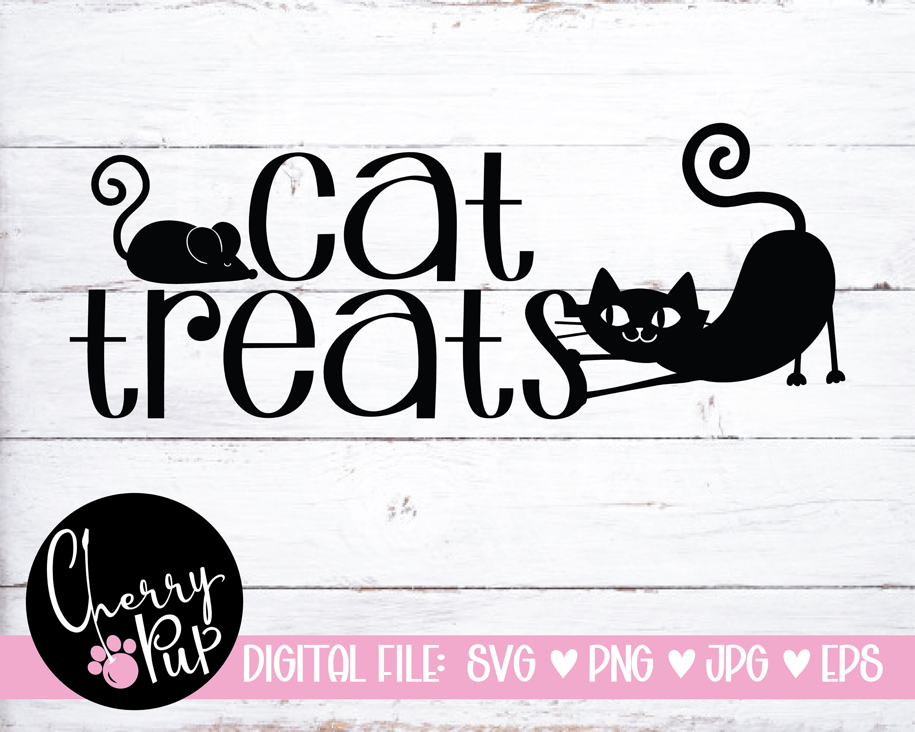Cat Treat Jar SVG Bundle Instant Digital Download Gift for Etsy