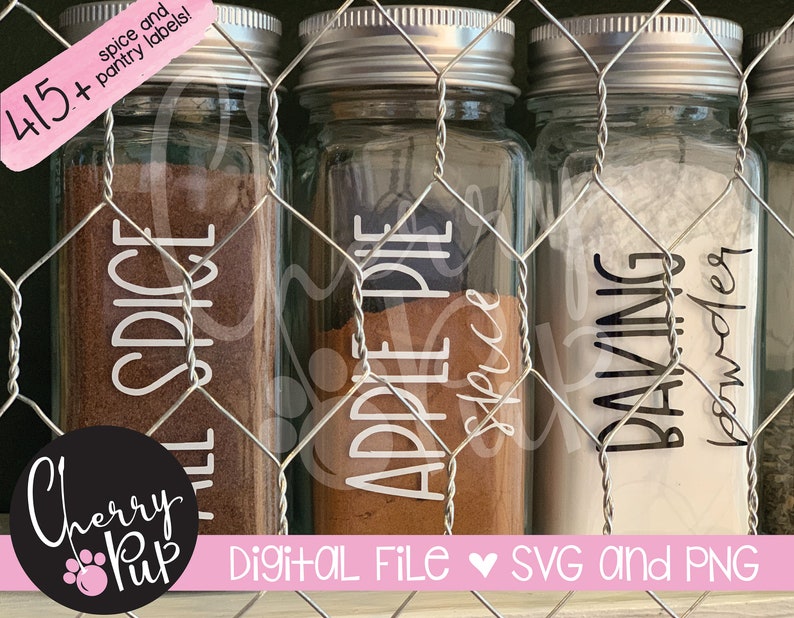 Farmhouse Style Spice Jar Labels SVG Svg Files for Cricut Etsy