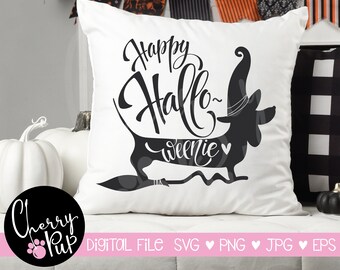 Happy Halloweenie SVG, Instant Digital Download, Halloween Sign For Dog Lover, Cricut Design Space Graphic, Halloween Heat Transfer Design