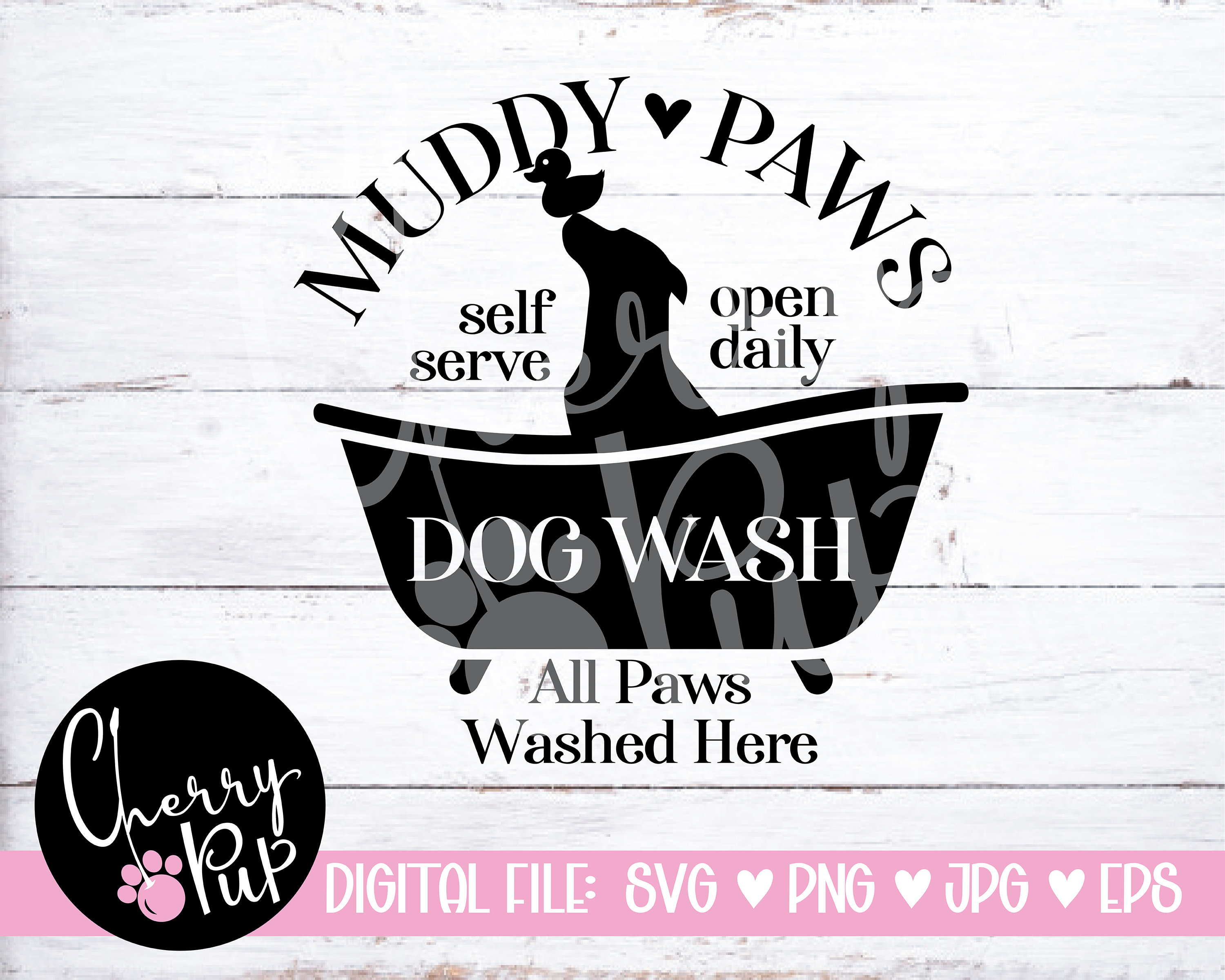 Muddy Paws Dog Wash SVG Instant Digital Download Dog Sign Etsy