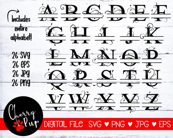 Download Svg Files For Cricut Split Monogram Alphabet Svg Silhouette Designs Vector Alphabet Png Files Floral Monogram Monagram Svg Digital Art Collectibles Delage Com Br