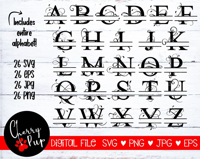 Download Svg Files For Cricut Split Monogram Alphabet Svg Silhouette Designs Vector Alphabet Png Files Floral Monogram Monagram Svg Digital Art Collectibles Delage Com Br