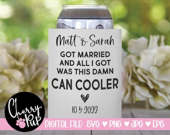 SVG-Dateien für Cricut, Png-Dateien, personalisierter Dosenkühler, Hochzeit Partykühler, Hochzeit Dosenkühler, benutzerdefinierter Dosenkühler, Brautpartykühler